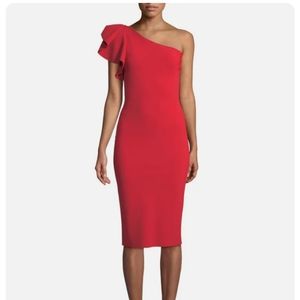Chiara Boni La Petite Robe Arminta Passion Red Assymetrical dress size 8